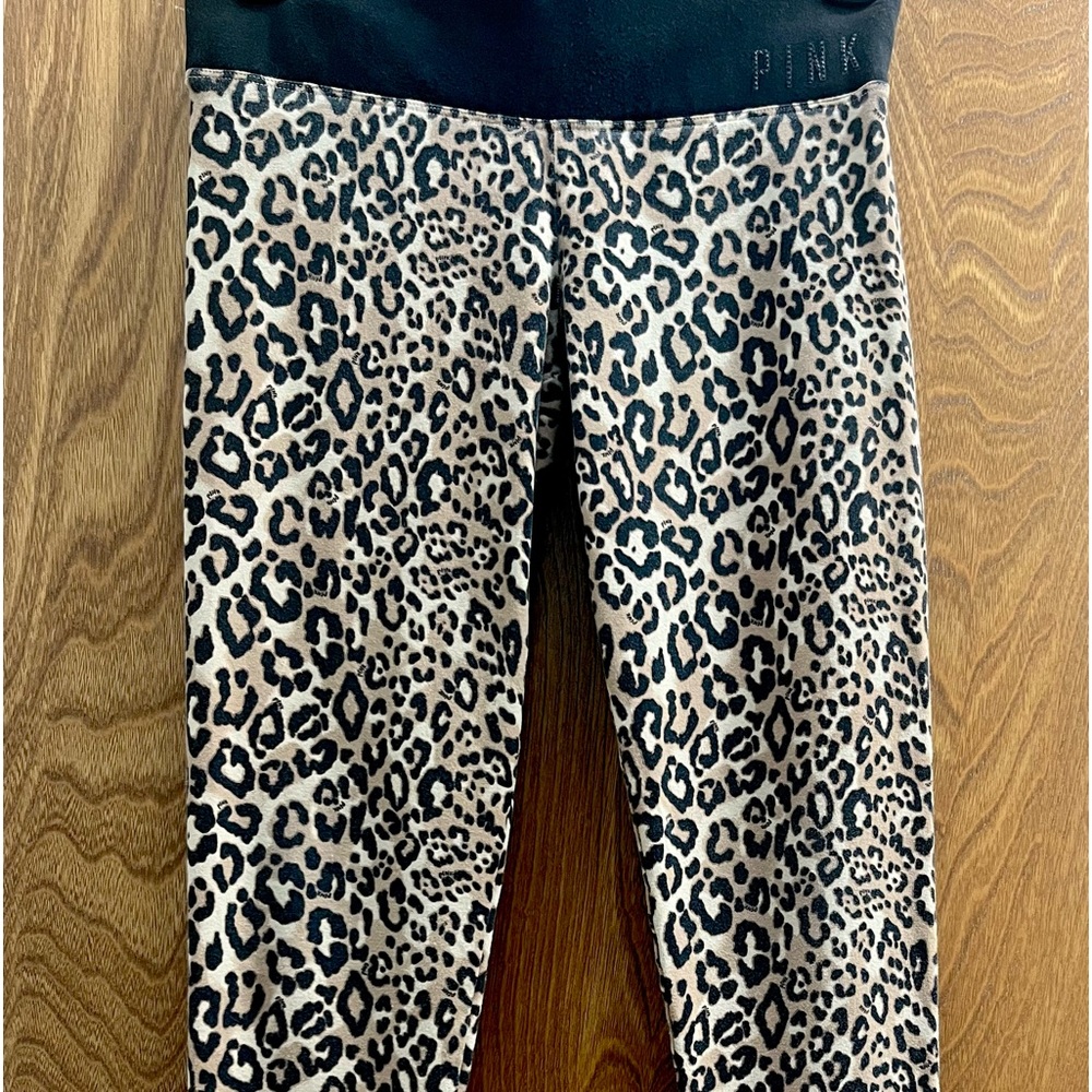 VS PINK bling tank top & leopard leggings - Picture 2 of 4